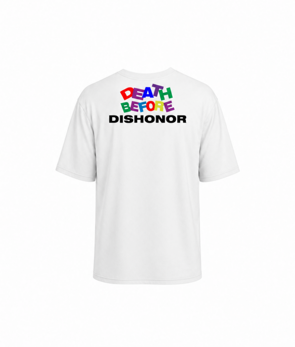 "Speelse dood" T-shirt in wit
