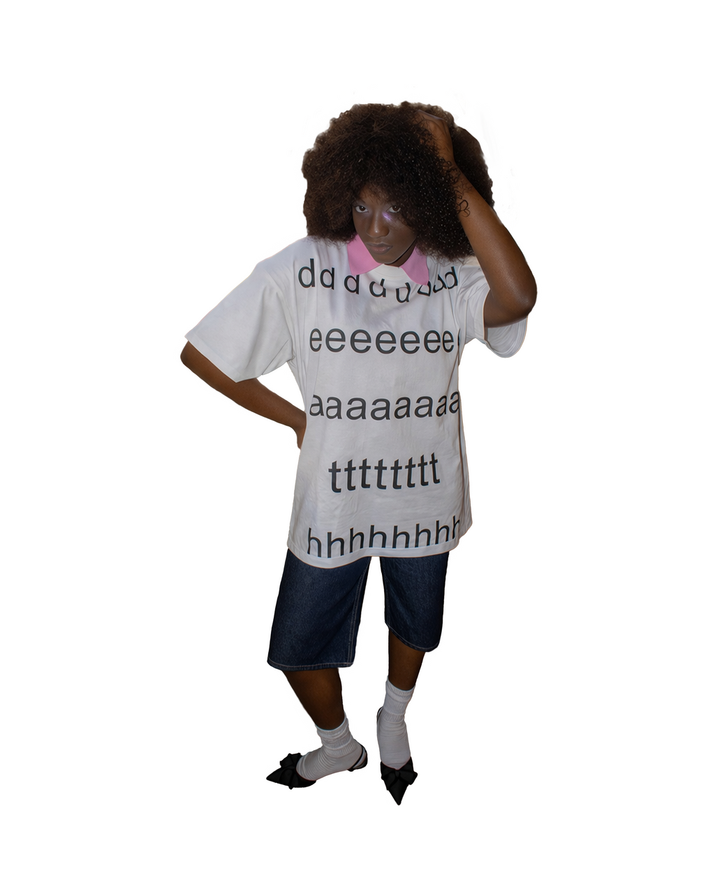 "Speelse dood" T-shirt in wit