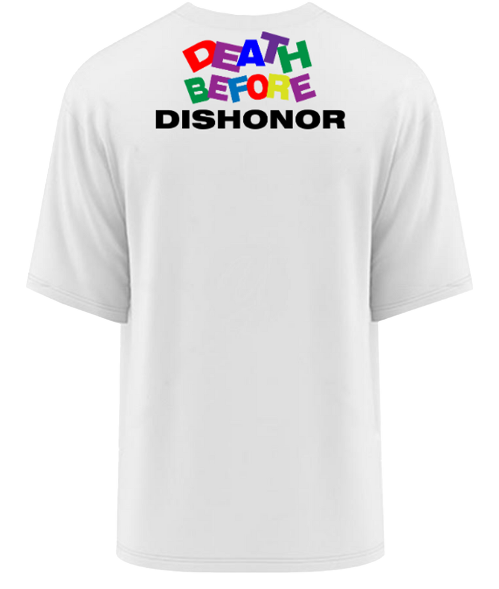 "Speelse dood" T-shirt in wit